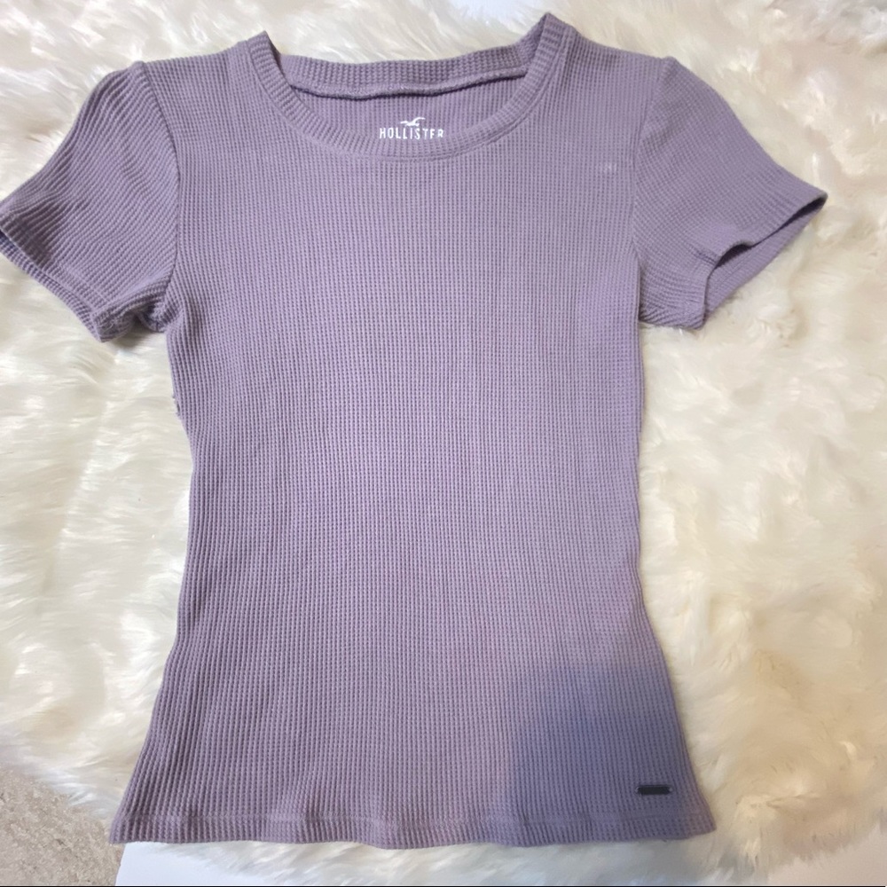pastel purple hollister baby tee